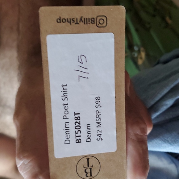 Billy T Denim Poet Shirt RETAIL $98 - Picture 5 of 6